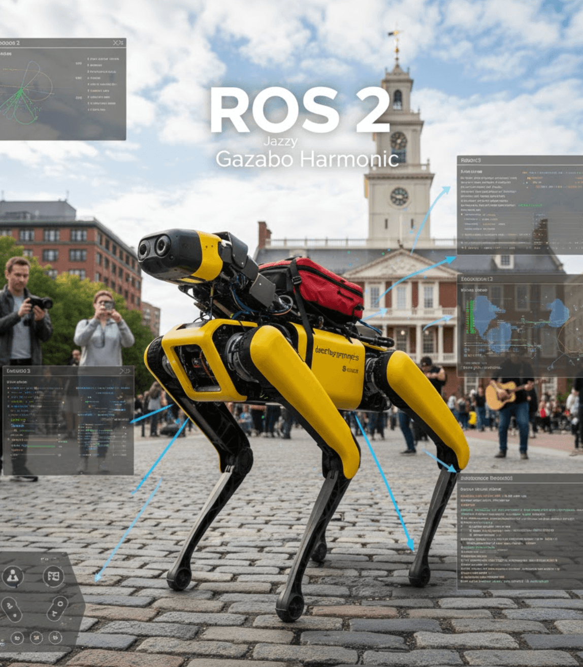Boston Dynamics Spot ROS 2 Jazzy + Gazebo Harmonic 시뮬레이션 - 프로젝트 이미지